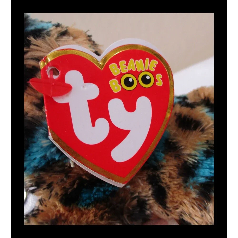 Ty Beanie Boos Cobalt Leopard Big Blue Glitter Eyes USED
